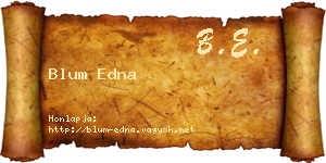 Blum Edna névjegykártya
